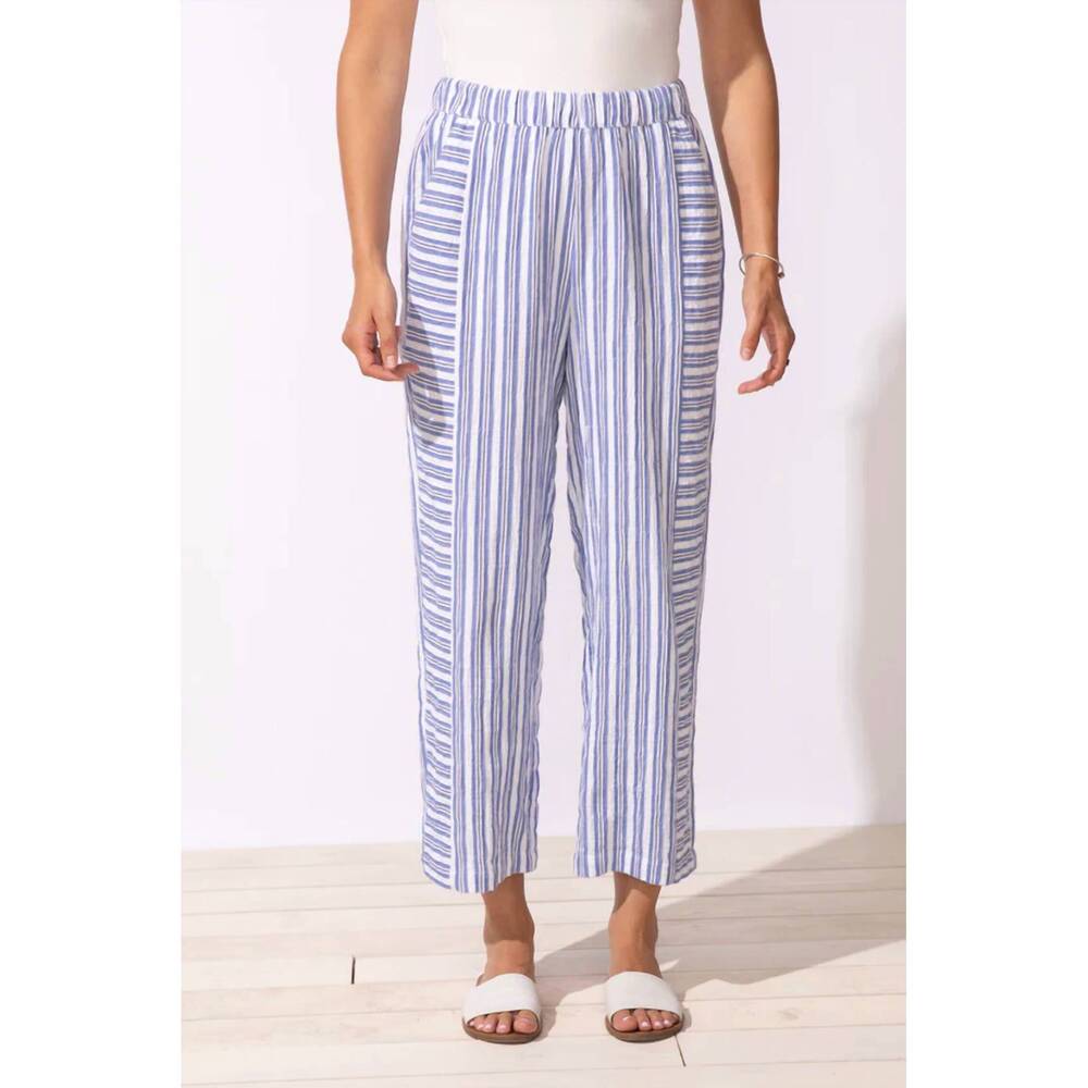 NEW ESCAPE seaport stripe harborside flood pant in blue